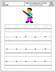 okul öncesi 1 sayısı çizgi çalışması